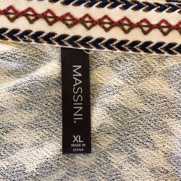 Massini XL Aztec Print Kimono Cardigan Shawl Fringe One Size Fits Most - Picture 4 of 9